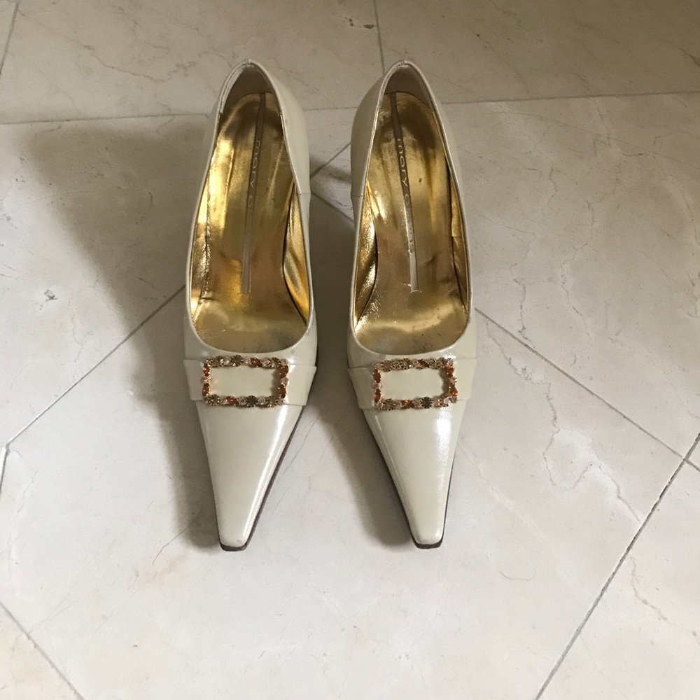 Mary Atkins Beige Embellished Pumps